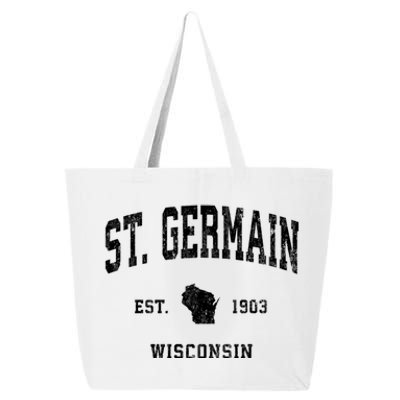 St. Germain Wisconsin Wi Vintage Athletic Sports 25L Jumbo Tote