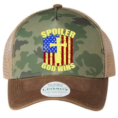 Spoiler God Wins American Flag Legacy Tie Dye Trucker Hat