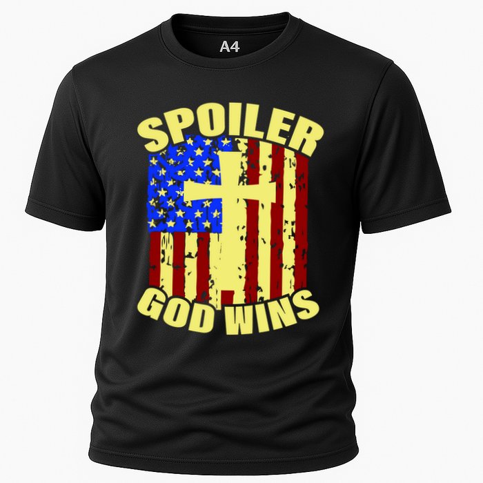 Spoiler God Wins American Flag Cooling Performance Crew T-Shirt