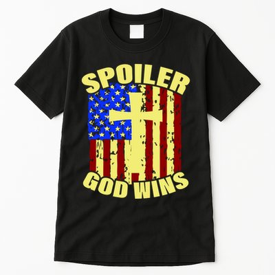 Spoiler God Wins American Flag Tall T-Shirt