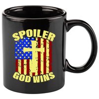 Spoiler God Wins American Flag 11oz C Handle Ceramic Mug