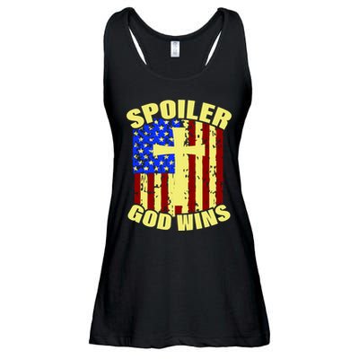 Spoiler God Wins American Flag Ladies Essential Flowy Tank