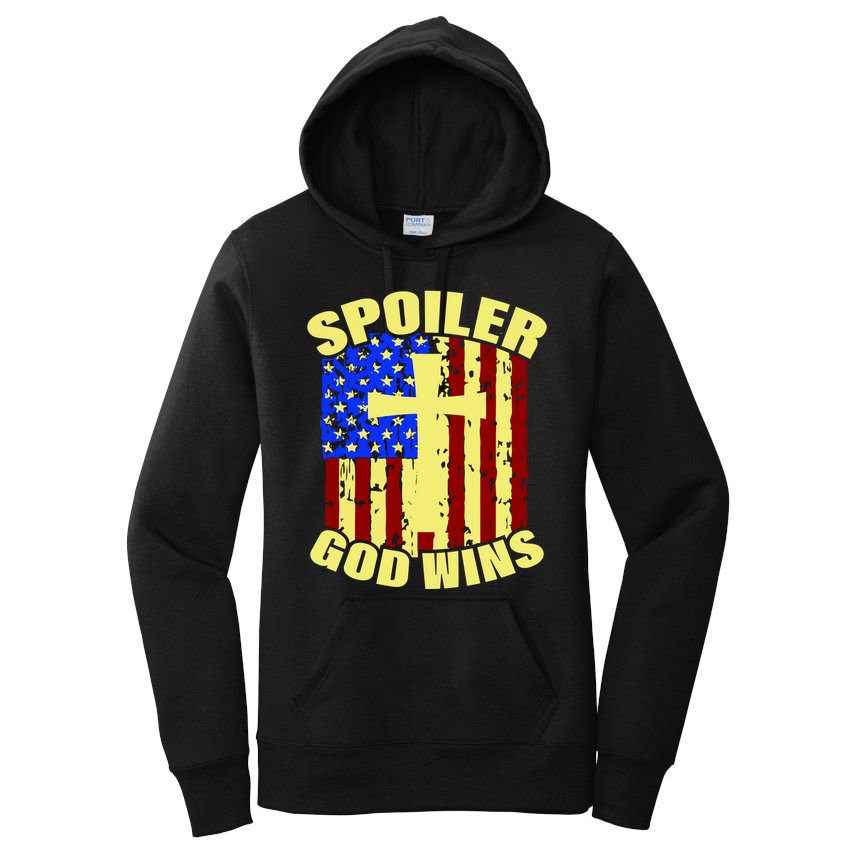 Spoiler God Wins American Flag Women's Pullover Hoodie
