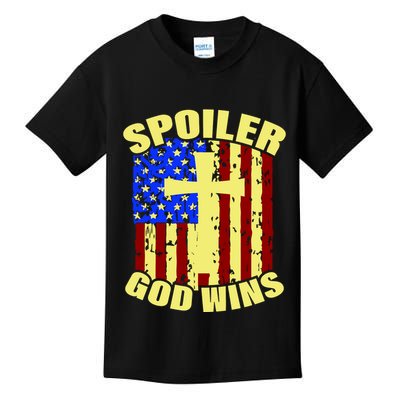 Spoiler God Wins American Flag Kids T-Shirt