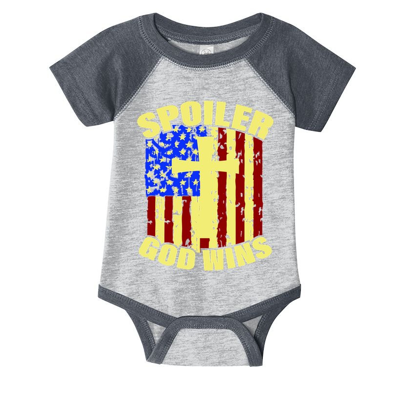 Spoiler God Wins American Flag Infant Baby Jersey Bodysuit