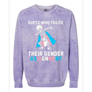 Skeleton Guess Who Failed Their Gender Assignment Colorblast Crewneck Sweatshirt