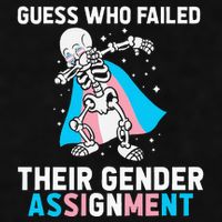 Skeleton Guess Who Failed Their Gender Assignment Ladies PosiCharge Tri-Blend Wicking Tank