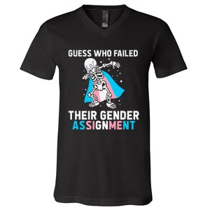 Skeleton Guess Who Failed Their Gender Assignment V-Neck T-Shirt