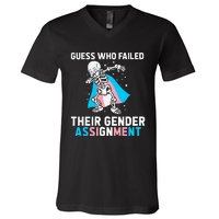 Skeleton Guess Who Failed Their Gender Assignment V-Neck T-Shirt