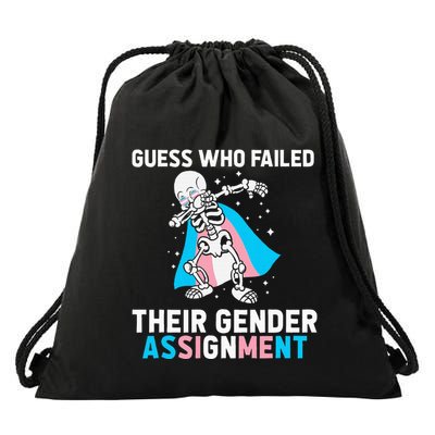 Skeleton Guess Who Failed Their Gender Assignment Drawstring Bag