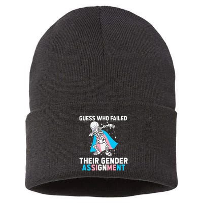 Skeleton Guess Who Failed Their Gender Assignment Sustainable Knit Beanie