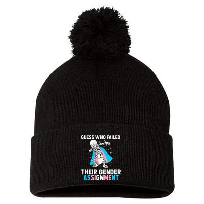 Skeleton Guess Who Failed Their Gender Assignment Pom Pom 12in Knit Beanie