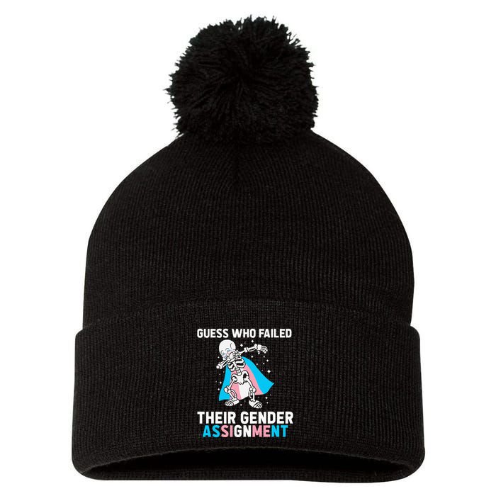 Skeleton Guess Who Failed Their Gender Assignment Pom Pom 12in Knit Beanie