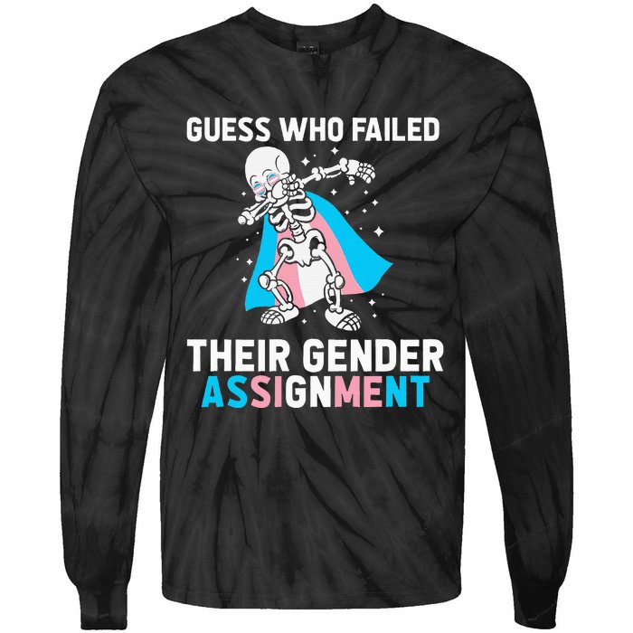 Skeleton Guess Who Failed Their Gender Assignment Tie-Dye Long Sleeve Shirt