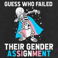 Skeleton Guess Who Failed Their Gender Assignment Trucker Hat