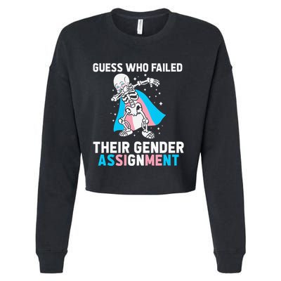 Skeleton Guess Who Failed Their Gender Assignment Cropped Pullover Crew