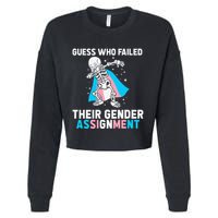 Skeleton Guess Who Failed Their Gender Assignment Cropped Pullover Crew