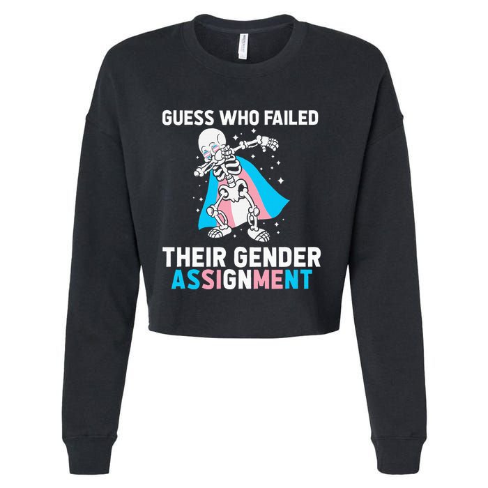 Skeleton Guess Who Failed Their Gender Assignment Cropped Pullover Crew