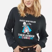 Skeleton Guess Who Failed Their Gender Assignment Cropped Pullover Crew