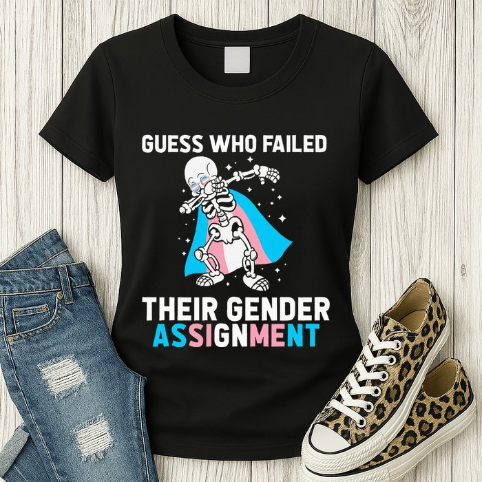 Skeleton Guess Who Failed Their Gender Assignment Womens T-Shirt