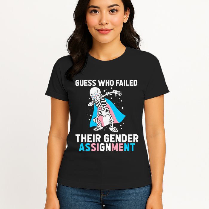 Skeleton Guess Who Failed Their Gender Assignment Womens T-Shirt