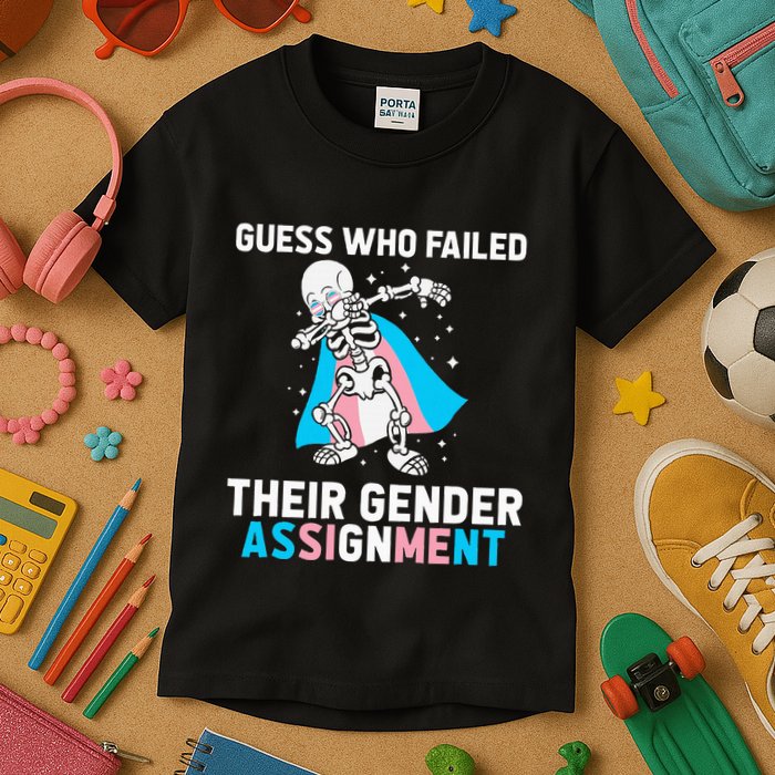 Skeleton Guess Who Failed Their Gender Assignment Kids T-Shirt