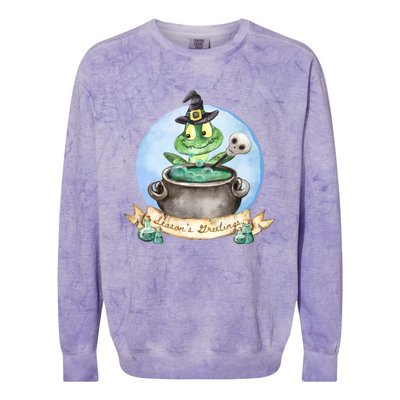 Season's Greetings Witchy Halloween Meaningful Gift Colorblast Crewneck Sweatshirt