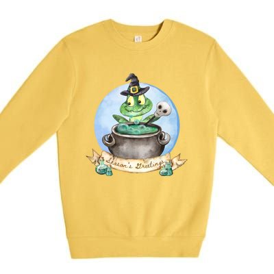 Season's Greetings Witchy Halloween Meaningful Gift Premium Crewneck Sweatshirt