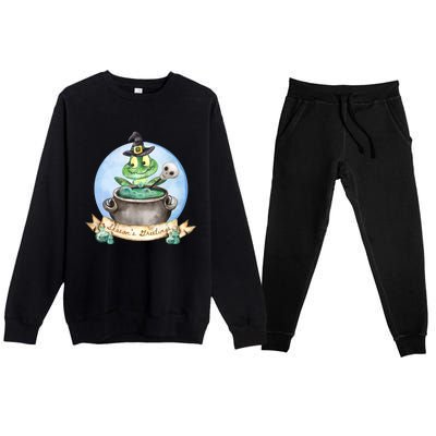 Season's Greetings Witchy Halloween Meaningful Gift Premium Crewneck Sweatsuit Set