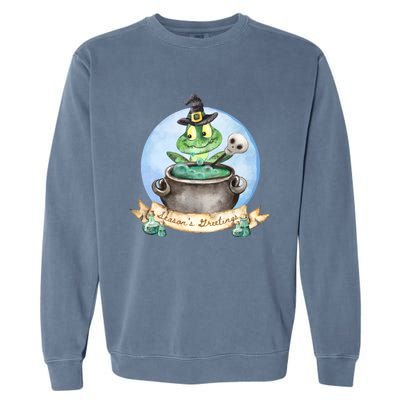 Season's Greetings Witchy Halloween Meaningful Gift Garment-Dyed Sweatshirt