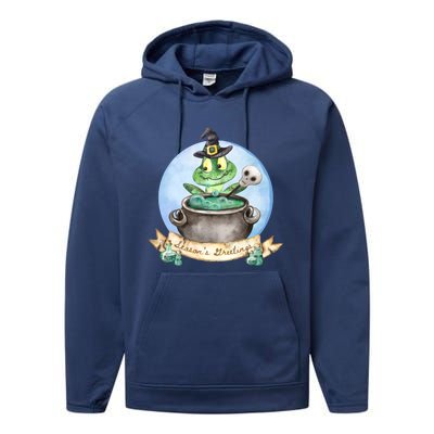 Season's Greetings Witchy Halloween Meaningful Gift Performance Fleece Hoodie