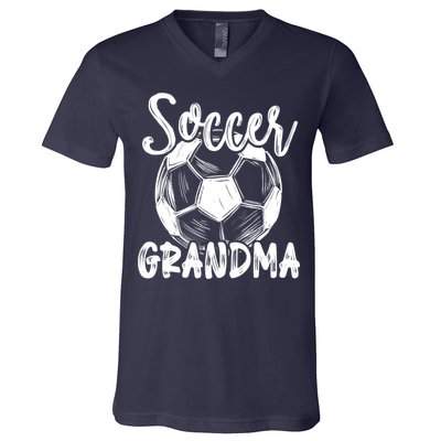Soccer Grandma Wo Family Matching Team Player Soccer Ball V-Neck T-Shirt
