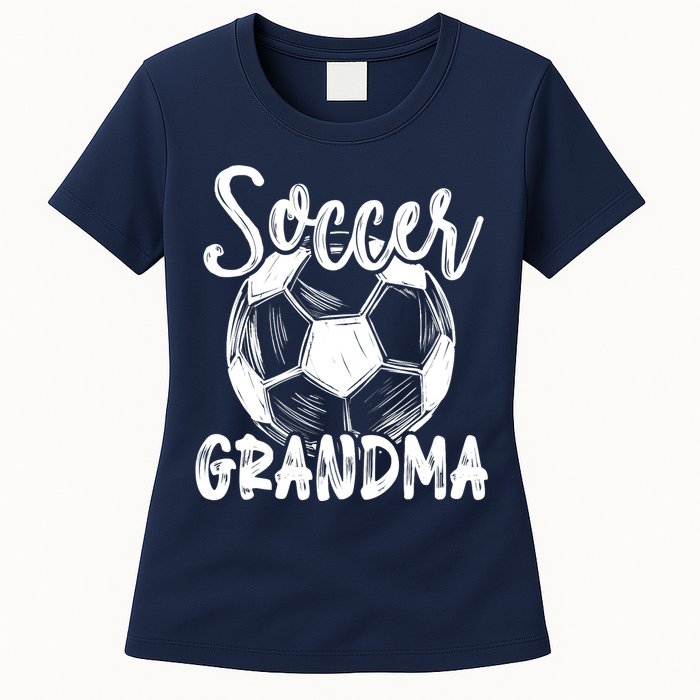 Soccer Grandma Wo Family Matching Team Player Soccer Ball Womens T-Shirt