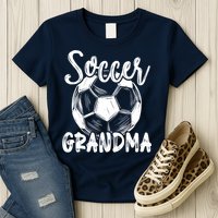 Soccer Grandma Wo Family Matching Team Player Soccer Ball Womens T-Shirt