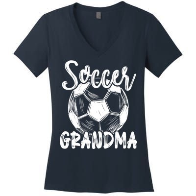 Soccer Grandma Wo Family Matching Team Player Soccer Ball Women's V-Neck T-Shirt