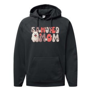 Samoyed Groovy WorldS Best Samoyed Mom Performance Fleece Hoodie