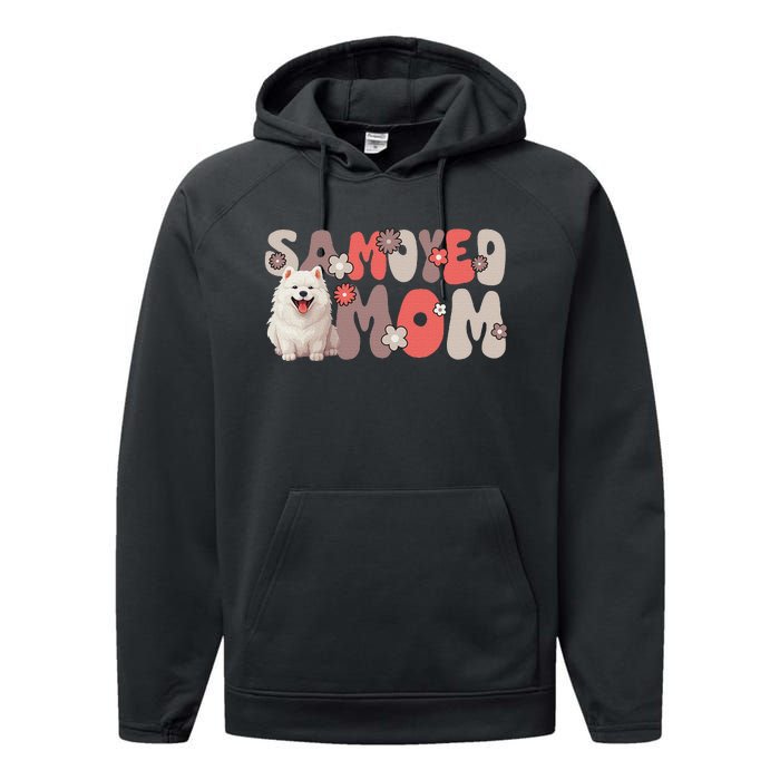 Samoyed Groovy WorldS Best Samoyed Mom Performance Fleece Hoodie