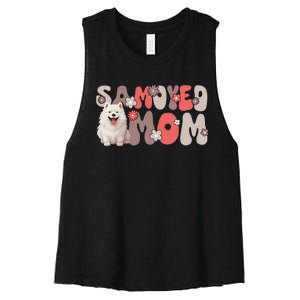 Samoyed Groovy WorldS Best Samoyed Mom Women's Racerback Cropped Tank