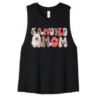 Samoyed Groovy WorldS Best Samoyed Mom Women's Racerback Cropped Tank