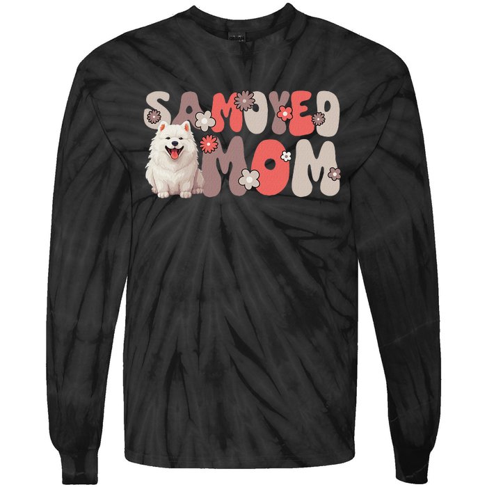 Samoyed Groovy WorldS Best Samoyed Mom Tie-Dye Long Sleeve Shirt