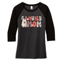 Samoyed Groovy WorldS Best Samoyed Mom Women's Tri-Blend 3/4-Sleeve Raglan Shirt