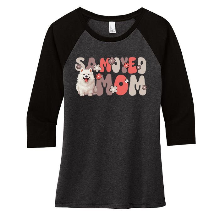 Samoyed Groovy WorldS Best Samoyed Mom Women's Tri-Blend 3/4-Sleeve Raglan Shirt