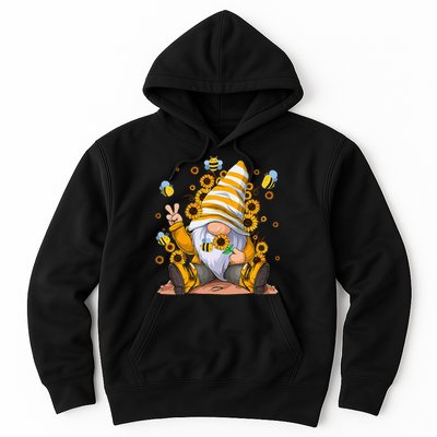 Sunflower Gnome With Bee Hippie Flower mom Hoodie