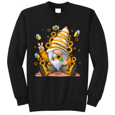 Sunflower Gnome With Bee Hippie Flower mom Sweatshirt