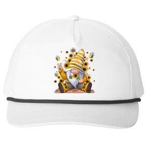 Sunflower Gnome With Bee Hippie Flower mom Snapback Five-Panel Rope Hat