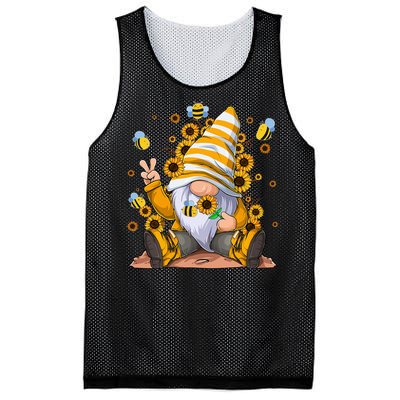 Sunflower Gnome With Bee Hippie Flower mom Mesh Reversible Basketball Jersey Tank