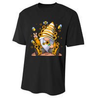 Sunflower Gnome With Bee Hippie Flower mom Performance Sprint T-Shirt