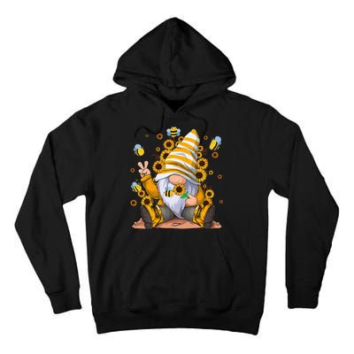 Sunflower Gnome With Bee Hippie Flower mom Tall Hoodie