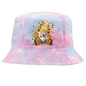 Sunflower Gnome With Bee Hippie Flower mom Tie-Dyed Bucket Hat