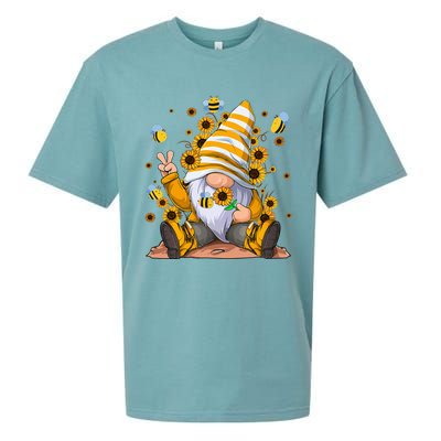 Sunflower Gnome With Bee Hippie Flower mom Sueded Cloud Jersey T-Shirt